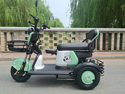 Buy Leisure 3-Wheel Mobility Electric Tricycle with Hydraulic Front Fork, 300-8 Tubeless Iron Wheel, and 50-60km Driving Range online manufacture